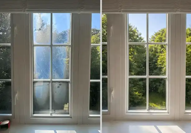 Residential glass repair before and after